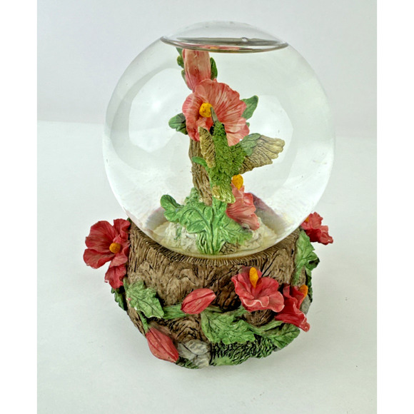 Hummingbird Water Globe San Francisco Music Box Hibiscus Wind Beneath My Wings - Picture 2 of 11